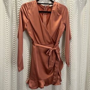 Rust color ruffle romper